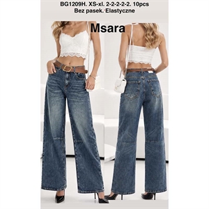 Jeansy szerokie nogawki Msara  XS-XL