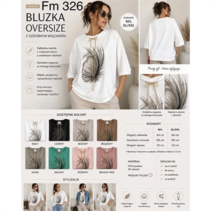 Bluzka damska z 3/4 rękawem  M/L-XL/2XL