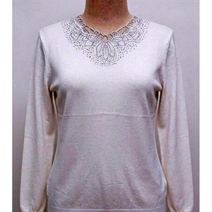 Sweter damski z dekoltem w serek  L/XL-2XL/3XL