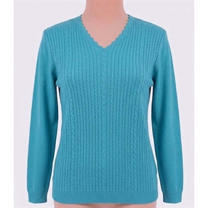 Sweter damski z dekoltem w serek  L/XL-2XL/3XL