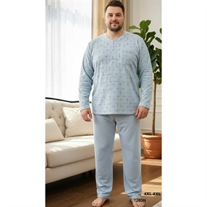 Piżama frotte ocieplana męska Big Size  4XL-8XL