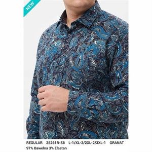 Koszula męska z cyfrowym nadrukiem krój regular fit produkt Turecki  L-3XL