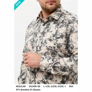 Koszula męska z cyfrowym nadrukiem krój regular fit produkt Turecki  L-3XL