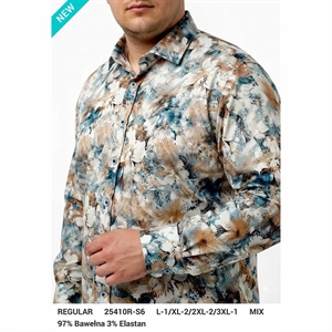 Koszula męska z cyfrowym nadrukiem krój regular fit produkt Turecki  L-3XL