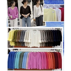 Sweter damski z dekoltem w serek