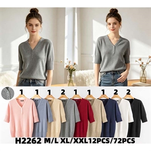 Sweter damski z krótkim rękawem  M/L-XL/2XL