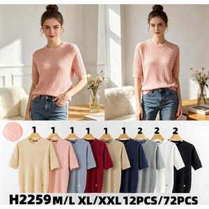 Sweter damski z krótkim rękawem  M/L-XL/2XL