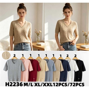Sweter damski z krótkim rękawem  M/L-XL/2XL
