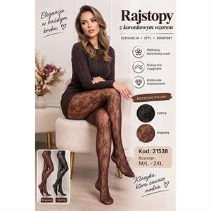 Rajstopy damskie z koronkowym wzorem  M/L-2XL
