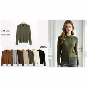Sweter damski z kołnierzykiem  S/M-L/XL