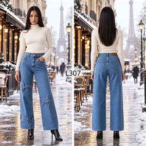 Jeansy szerokie nogawki  34-42