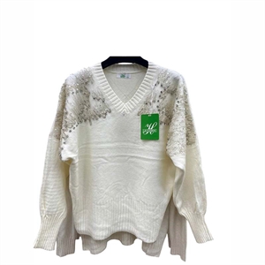 Sweter damski z dekoltem w serek