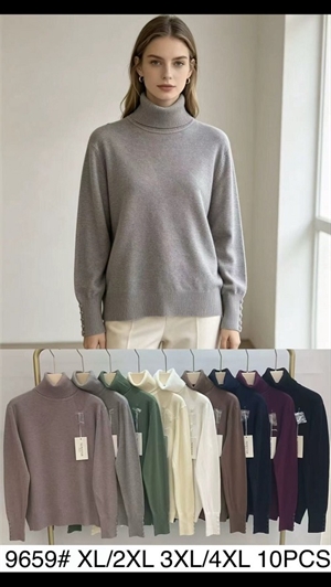 Sweter damski z golfem  XL/2XL-3XL/4XL