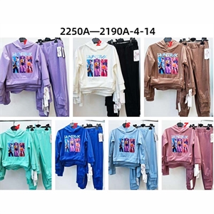 Komplet welurowy dziewczęcy  4-14 lat