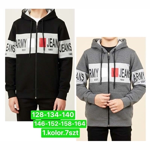 Bluza chłopięca rozpinana na zamek z kapturem  128-164