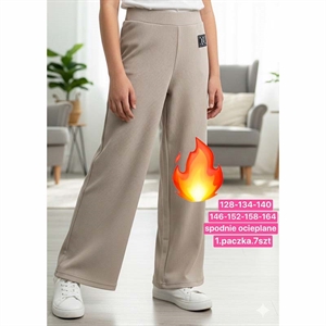 Spodnie szerokie nogawki ocieplane  128-164