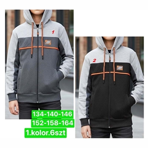 Bluza chłopięca rozpinana na zamek z kapturem  134-164