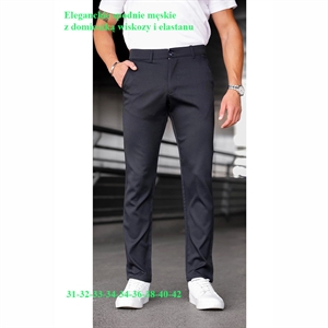 Eleganckie spodnie męskie z domieszką wiskozy i elastanu 31-42