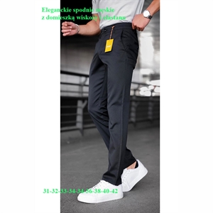 Eleganckie spodnie męskie z domieszką wiskozy i elastanu 31-42