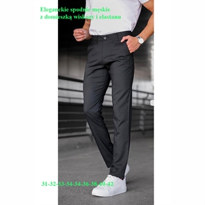 Eleganckie spodnie męskie z domieszką wiskozy i elastanu 31-42
