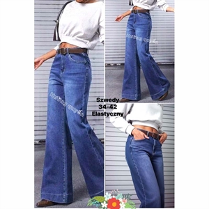 Jeansy szerokie nogawki  34-42