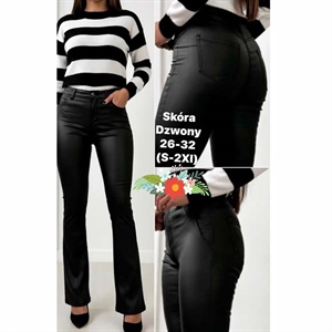 Spodnie ze sztucznej skóry dzwony  26-32(S-2XL)