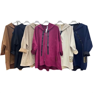 Bluza damska rozpinana na zamek z kapturem produkt Włoski