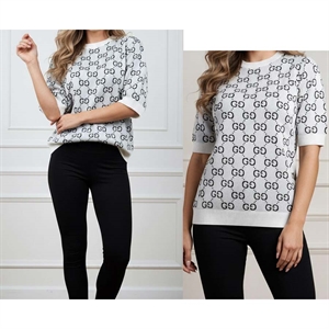 Cienki sweter damski z krótkim rękawem produkt Turecki