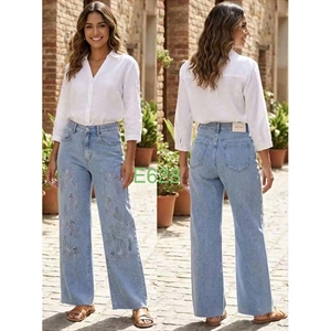 Jeansy szerokie nogawki  XS-XL