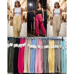 Spodnie szerokie nogawki damskie produkt Włoski