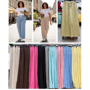 Spodnie szerokie nogawki damskie Masełko produkt Włoski