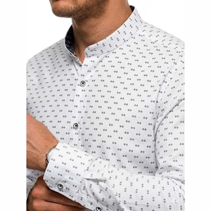 Koszula męska we wzór na stójce krój slim fit produkt Turecki  M-3XL lub S-3XL