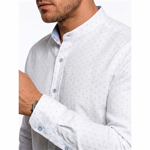 Koszula męska we wzór na stójce krój slim fit produkt Turecki  M-3XL lub S-3XL