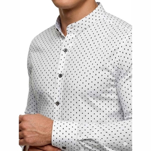Koszula męska we wzór na stójce krój slim fit produkt Turecki  M-3XL lub S-3XL