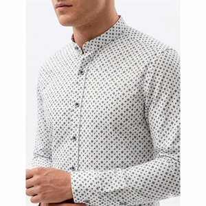 Koszula męska we wzór na stójce krój slim fit produkt Turecki  M-3XL lub S-3XL