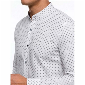 Koszula męska we wzór na stójce krój slim fit produkt Turecki  M-3XL lub S-3XL