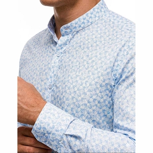 Koszula męska we wzór na stójce krój slim fit produkt Turecki  M-2XL