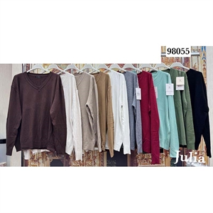 Sweter damski z dekoltem w serek