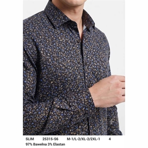 Koszula męska z cyfrowym nadrukiem krój slim fit produkt Turecki  M-2XL