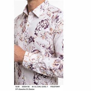 Koszula męska z cyfrowym nadrukiem krój slim fit produkt Turecki  M-2XL