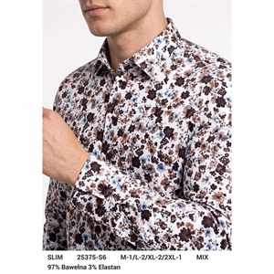 Koszula męska z cyfrowym nadrukiem krój slim fit produkt Turecki  M-2XL