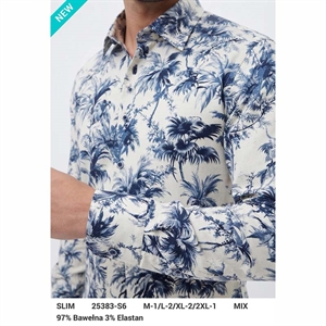 Koszula męska z cyfrowym nadrukiem krój slim fit produkt Turecki  M-2XL