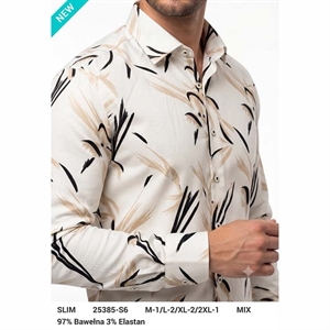 Koszula męska z cyfrowym nadrukiem krój slim fit produkt Turecki  M-2XL