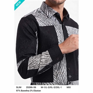 Koszula męska z cyfrowym nadrukiem krój slim fit produkt Turecki  M-2XL