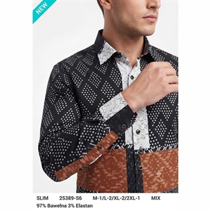 Koszula męska z cyfrowym nadrukiem krój slim fit produkt Turecki  M-2XL