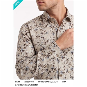 Koszula męska z cyfrowym nadrukiem krój slim fit produkt Turecki  M-2XL