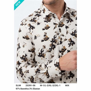 Koszula męska z cyfrowym nadrukiem krój slim fit produkt Turecki  M-2XL