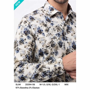 Koszula męska z cyfrowym nadrukiem krój slim fit produkt Turecki  M-2XL