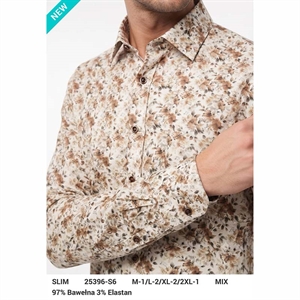 Koszula męska z cyfrowym nadrukiem krój slim fit produkt Turecki  M-2XL