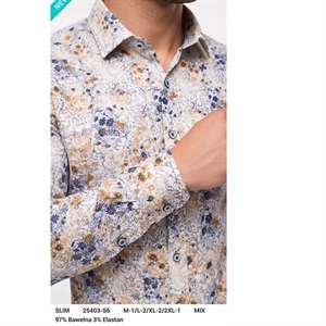 Koszula męska z cyfrowym nadrukiem krój slim fit produkt Turecki  M-2XL